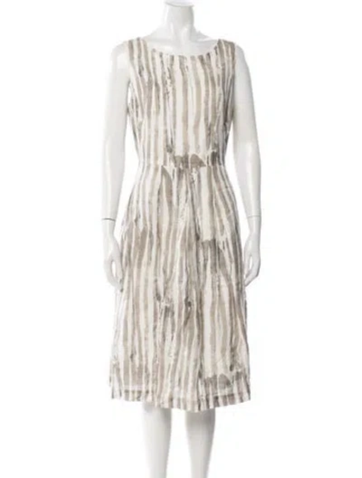 Pre-owned Lafayette 148 Striped Midi Length Dress In Multi
