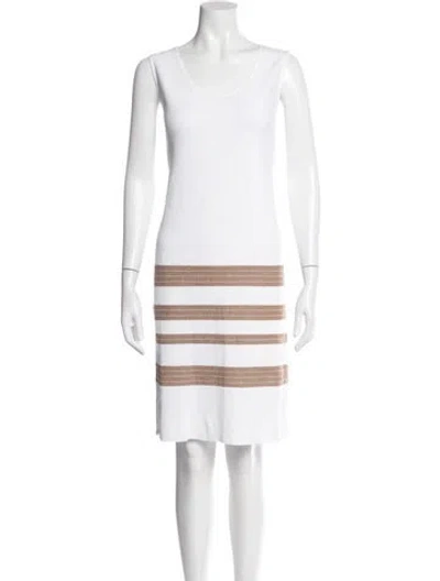 Pre-owned Lafayette 148 Striped Mini Dress In Multi