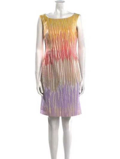 Pre-owned Lafayette 148 Striped Mini Dress In Neutral