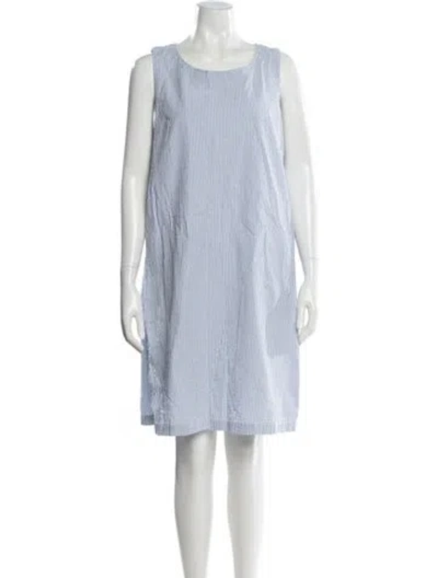 Pre-owned Lafayette 148 Striped Mini Dress In White