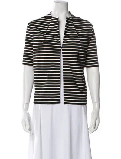 Pre-owned Lafayette 148 Striped Sweater In Black