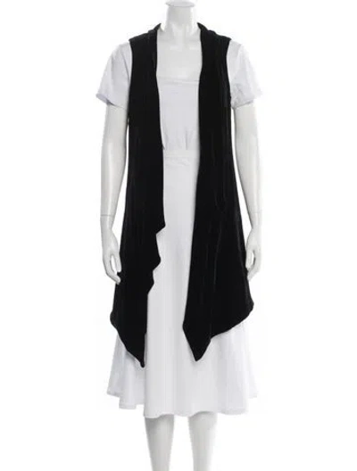 Pre-owned Lafayette 148 Striped Vest In Black