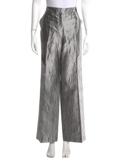 Pre-owned Lafayette 148 Striped Wide Leg Pants W/ Tags In Gray