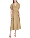 Lafayette 148 New York Stuart Silk-blend Dress In Brown