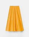 Lafayette 148 Suede Leather Flared Midi Skirt