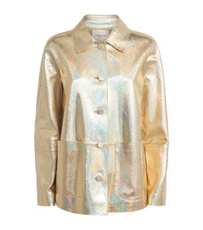 Lafayette 148 Suede Metallic Jacket In Multi