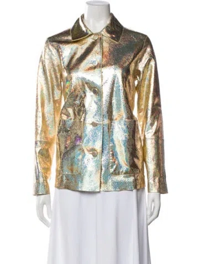 Pre-owned Lafayette 148 Suede Printed Jacket W/ Tags In Multi