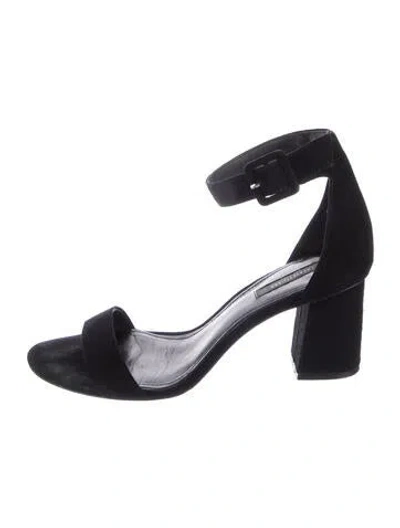 Pre-owned Lafayette 148 Suede Sandals In Black
