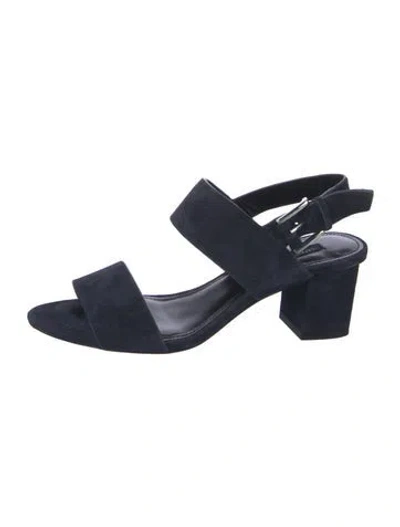 Pre-owned Lafayette 148 Suede Sandals In Blue