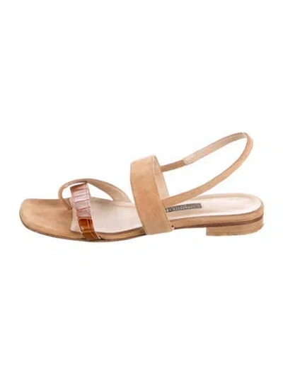 Pre-owned Lafayette 148 Suede Sandals In Brown