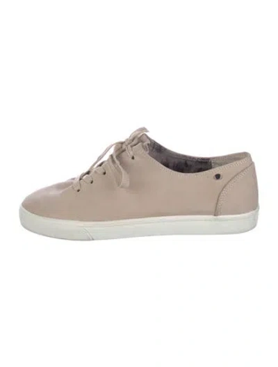 Pre-owned Lafayette 148 Suede Sneakers In Neutral