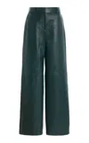 Lafayette 148 Sullivan Leather Pants In Green