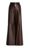 Lafayette 148 Nappa Lambskin Leather Sullivan Pant In Brown