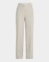 Lafayette 148 Sullivan Linen Pants With Crochet Detail In Neutral