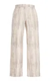 Lafayette 148 Sullivan Printed Silk Twill Wide-leg Pants