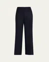 Lafayette 148 Sullivan Straight-leg Camel Hair Pants In Blue