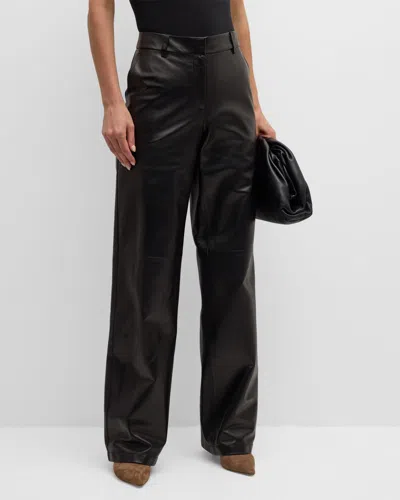 LAFAYETTE 148 SULLIVAN STRAIGHT-LEG NAPPA LEATHER PANTS