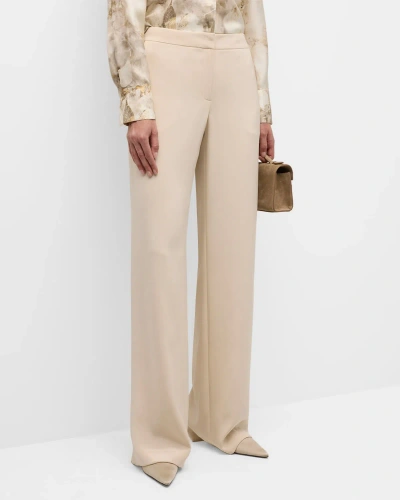 Lafayette 148 Sullivan Wide Leg Trousers In Pebble