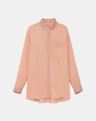 Lafayette 148 Sustainable Gemma Cloth Voile Oversized Blouse In Pink
