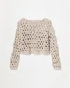 Lafayette 148 Sustainable Linen-silk Chainette Open Knit Oversized Sweater In Smoked Taupe Melange