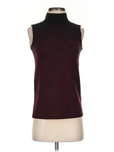 Pre-owned Lafayette 148 Sweater Vest In Burgundy