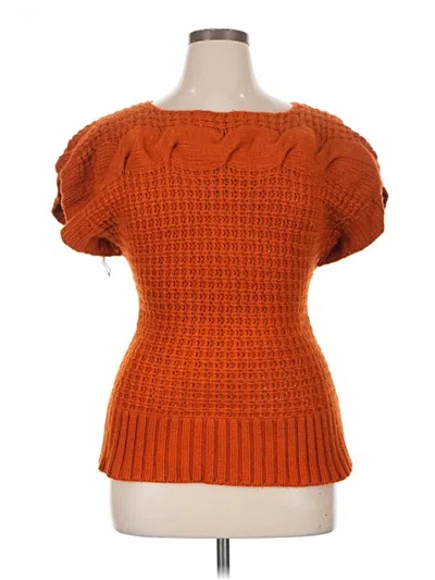Pre-owned Lafayette 148 Sweater Vest In Orange
