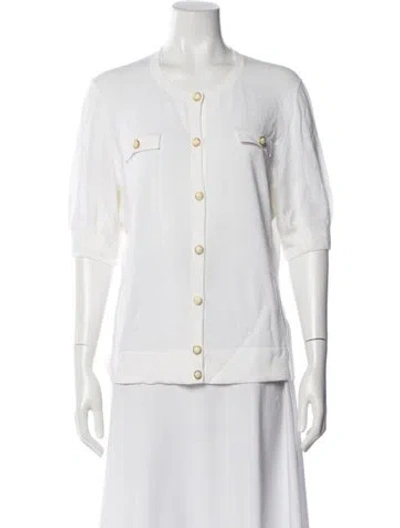 Pre-owned Lafayette 148 Sweater In White