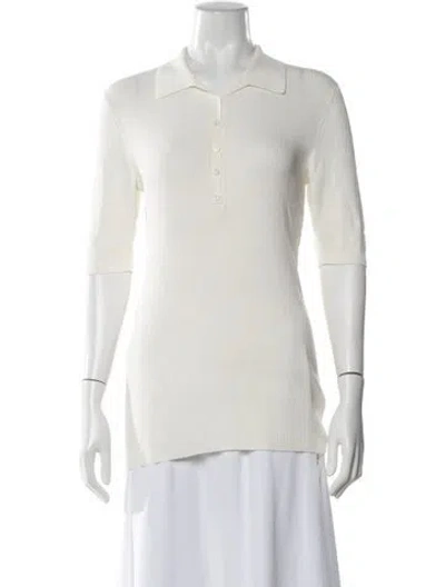 Pre-owned Lafayette 148 Sweater In White