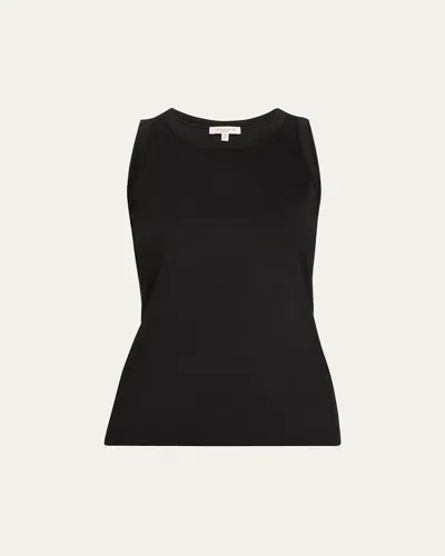Lafayette 148 Swiss Cotton Rib Racerback Tank In Black