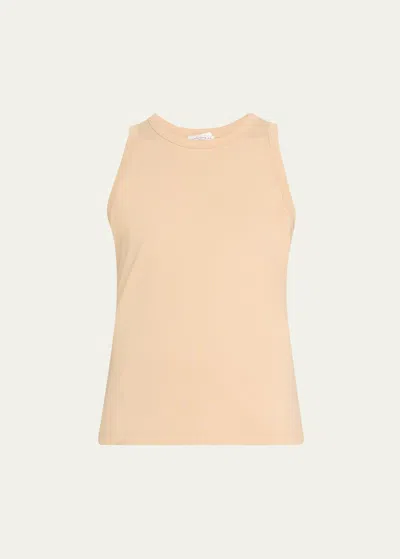 Lafayette 148 Swiss Cotton Rib Racerback Tank In Dune