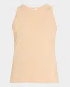 Lafayette 148 Swiss Cotton Rib Racerback Tank In Dune