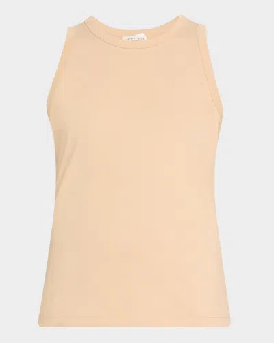 Lafayette 148 Swiss Cotton Rib Racerback Tank In Brown