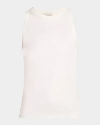 Lafayette 148 Swiss Cotton Rib Racerback Tank In White