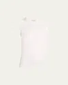 Lafayette 148 Swiss Cotton Rib Racerback Tank In White