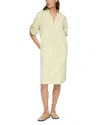 Lafayette 148 Tab Sleeve Popover Dress In Chartreuse