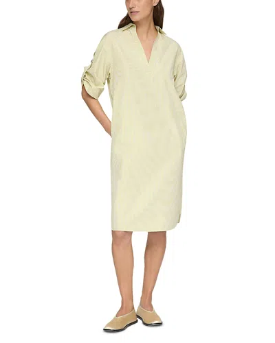 Lafayette 148 Tab Sleeve Popover Dress In Chartreuse