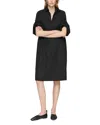 Lafayette 148 Tab-sleeve Cotton Dress In Black