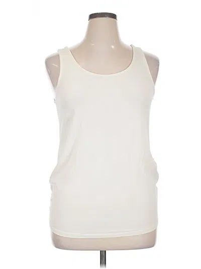 Lafayette 148 Tank Top Gray Crew Neck Tops In White