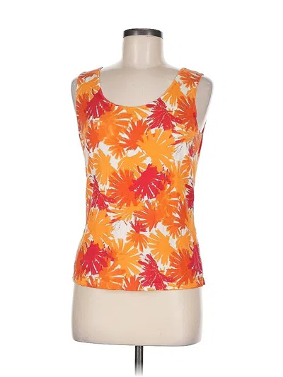Pre-owned Lafayette 148 Tank Top Orange Halter Neckline Tops