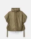 Lafayette 148 Technical Quilted Shell Oversized Cape Jacket In Brown