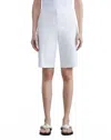 Lafayette 148 Technical Stretch Cotton Bermuda Short In Sea Salt In White