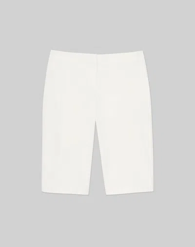 Lafayette 148 Stretch Twill Manhattan Bermuda Short In Sea Salt