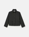 Lafayette 148 Technical Twill Funnel Neck Jacket In Black