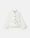 Lafayette 148 Technical Twill Funnel Neck Jacket In White