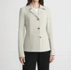 Lafayette 148 Techno Stretch Twill Jacket In Khaki In Green