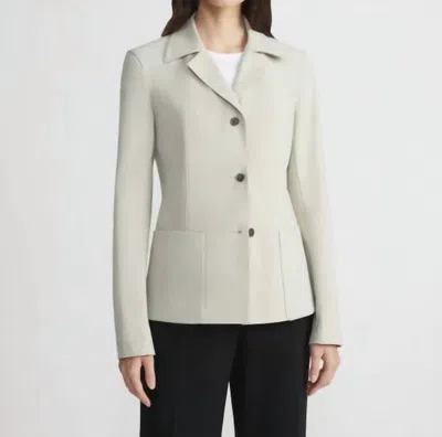 Lafayette 148 Techno Stretch Twill Jacket In Khaki In Green