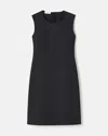 Lafayette 148 Techno Stretch Twill Sleeveless Shift Dress In Black