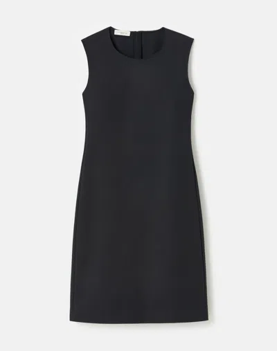 Lafayette 148 Techno Stretch Twill Sleeveless Shift Dress In Black