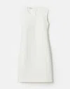Lafayette 148 Techno Stretch Twill Sleeveless Shift Dress In Sea Salt