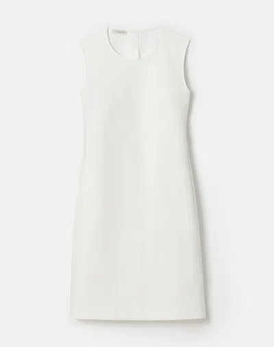 Lafayette 148 Techno Stretch Twill Sleeveless Shift Dress In Sea Salt